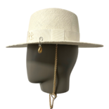 Chain Strap Straw Gambler Hat