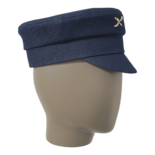 Crystal-Embellished Denim Baker Boy Cap