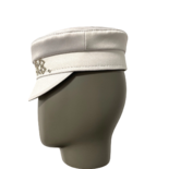 Satin-Baker-Boy-Mütze mit Kristallverzierungen