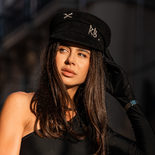 Casquette Baker Boy en laine avec cristaux