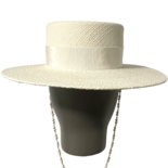 Sombrero Canotier con Correa de Cadena Doble