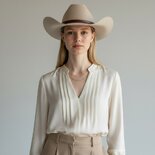 Felt Beige Cowboy Hat