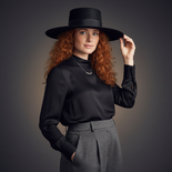 Felt Black Canotier Hat