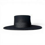 Florence black canotier hat