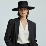 Florence black canotier hat