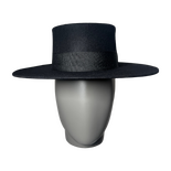 Florence black canotier hat
