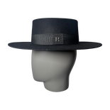 Florence black canotier hat