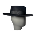 Florence black canotier hat