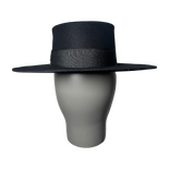 Florence black canotier hat