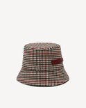 Gingham-Wollmischung-Bucket-Hut