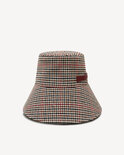 Gingham wool-blend bucket hat