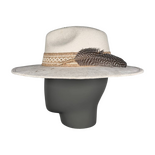 Ivory Suede Fedora with Feather