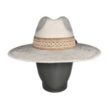 Ivory Suede Fedora with Feather