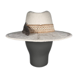 Ivory Suede Fedora with Feather