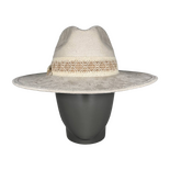 Ivory Wildleder Fedora mit Feder