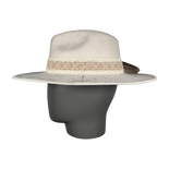 Ivory Wildleder Fedora mit Feder
