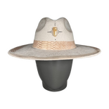 Ivory Suede Fedora with Quartz