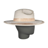 Ivory Suede Fedora with Quartz