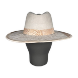 Ivory Suede Fedora with Quartz