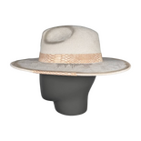 Ivory Suede Fedora with Quartz