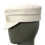 Monogram and pearls embellished Baker Boy Cap