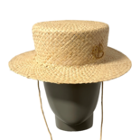 Monogram embellished Boater Hat