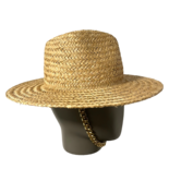 Sombrero Fedora con Correa de Cadena y Adornos de Monograma