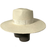 Monogram-embellished Wide Brim Fedora Hat