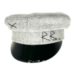 Monogram Embroidered Wool Baker Boy Cap