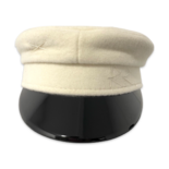 Monogram Embroidered Wool Baker Boy Cap