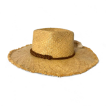 Натуральний рафія капелюх з замшевою стрічкою та пір'ям