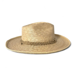 Sombrero de Palma Fina Pencil Brim con Banda de Gamuza y Pluma