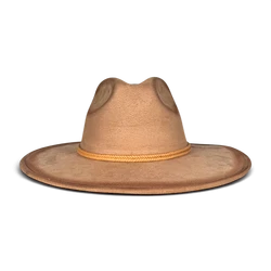 Beige Wildleder Fedora Hut