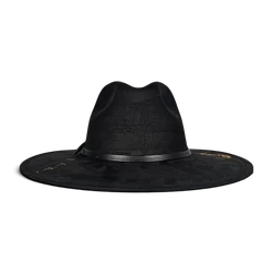 Black Suede Fedora with Leather Band