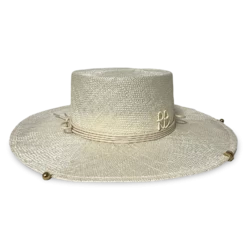 Chain Strap Sisal Canotier Hat