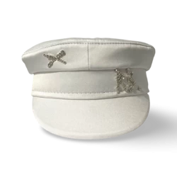 Сатинова кепка Baker Boy з кристалами