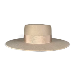Felt Beige Canotier Hat