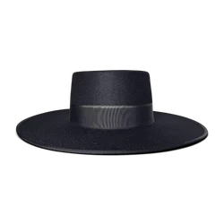 Felt Black Canotier Hat