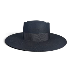 Felt Black Canotier Hat