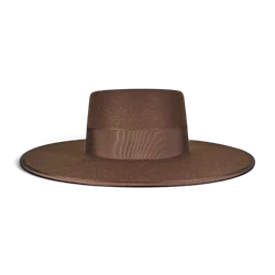 Felt Brown Canotier Hat