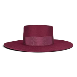 Felt Burgundy Canotier Hat