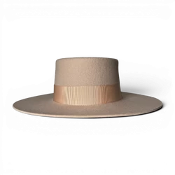 Florence beige canotier hat
