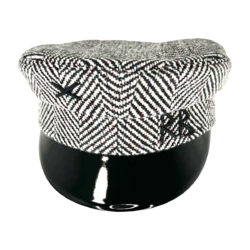 Casquette Baker Boy en laine Herringbone