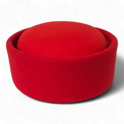 Jackie Cherry Pillbox Hat
