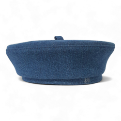 Logo-embroidered Denim Beret