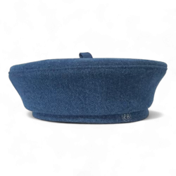 Logo-embroidered Denim Beret