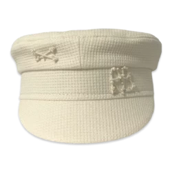 Monogram and pearls embellished Baker Boy Cap