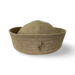 Monogram-embellished Linen Sailor Hat