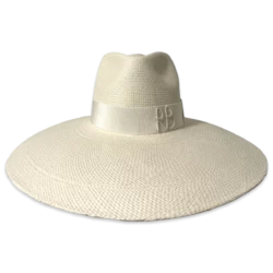 Sombrero Fedora de ala Ancha con Adornos de Monograma