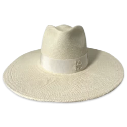 Sombrero Fedora de ala Ancha con Adornos de Monograma